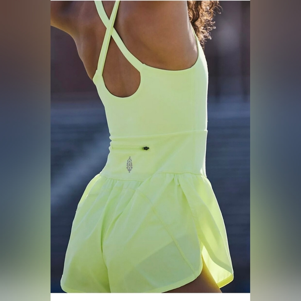 Free People Runsie Yellow Athletic Romper - Picture 5 of 8